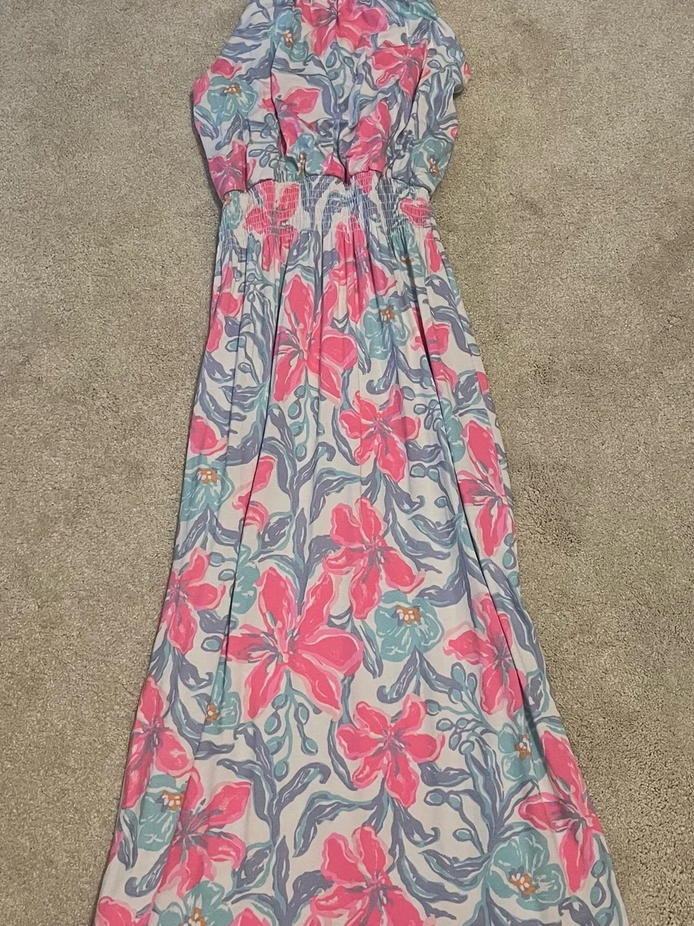 Lilly Pulitzer Gracelyn Women's Pink Floral Halter Midi Dress - Picture 2 of 5